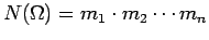 $N(\Omega) = m_1\cdot m_2 \cdots m_n$