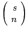 $\left(
\begin{array}{r}
s \\
n
\end{array} \right)$